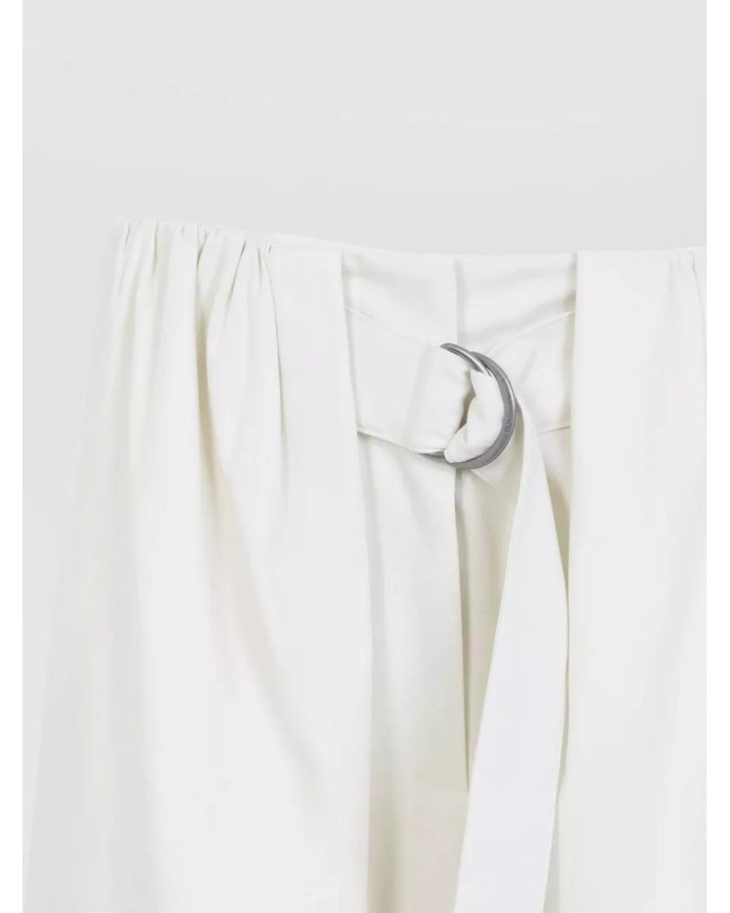 Loewe White Cropped Wide-Leg Belted Knee-Length Shorts