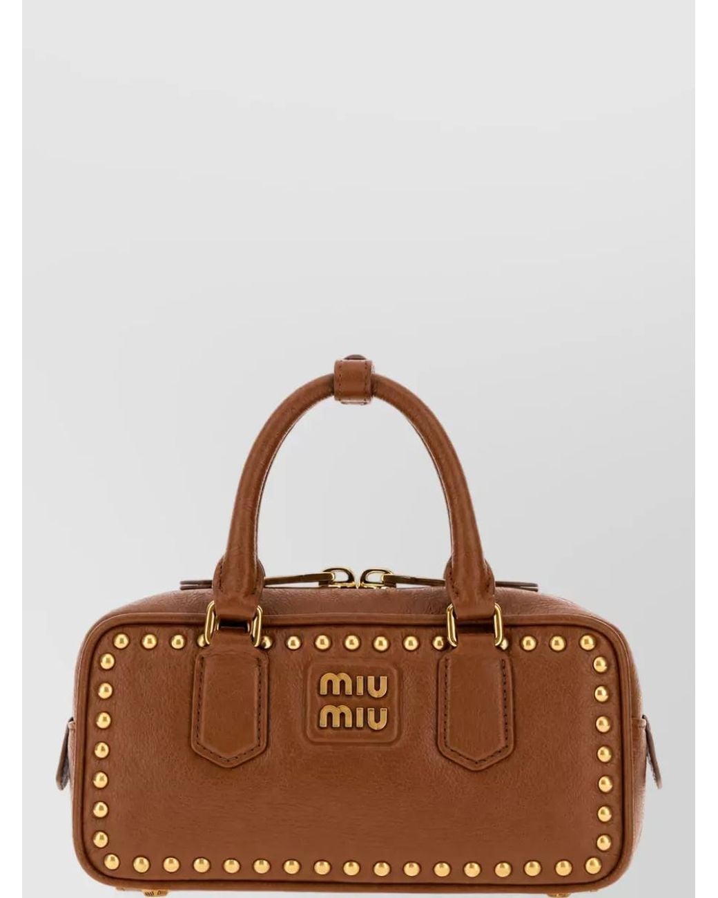 Miu Miu Brown Arcadie Leather Mini Bag