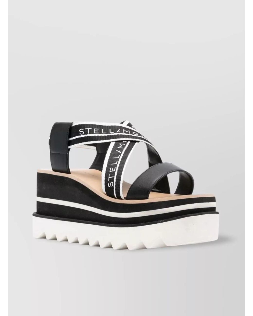 Stella McCartney Metallic Striped Platform Sandals