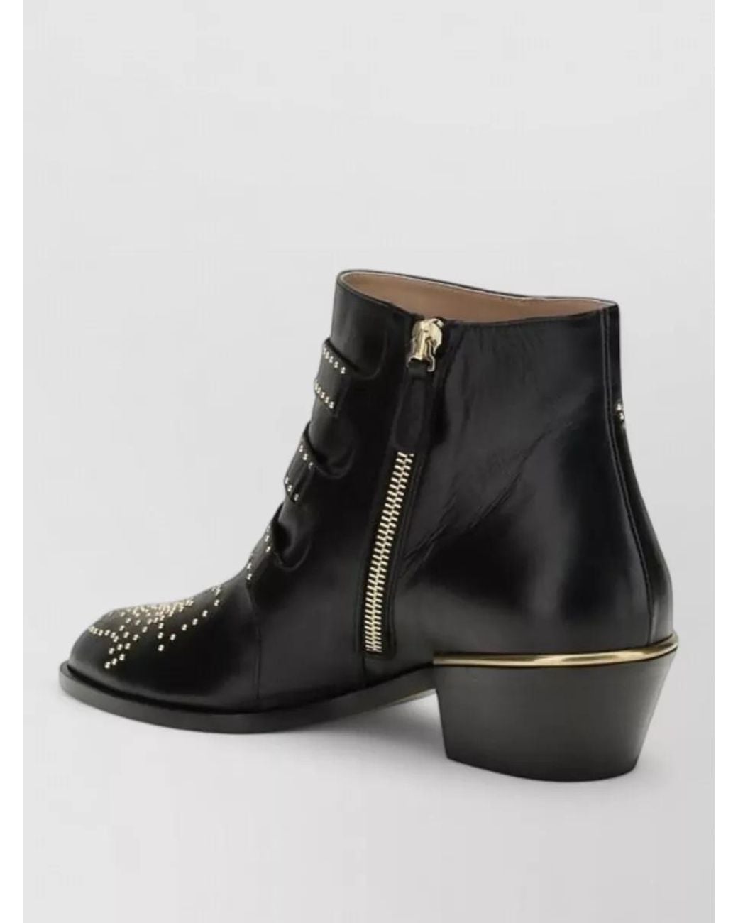 Chloé Black Calf Leather Lace-Up Boots