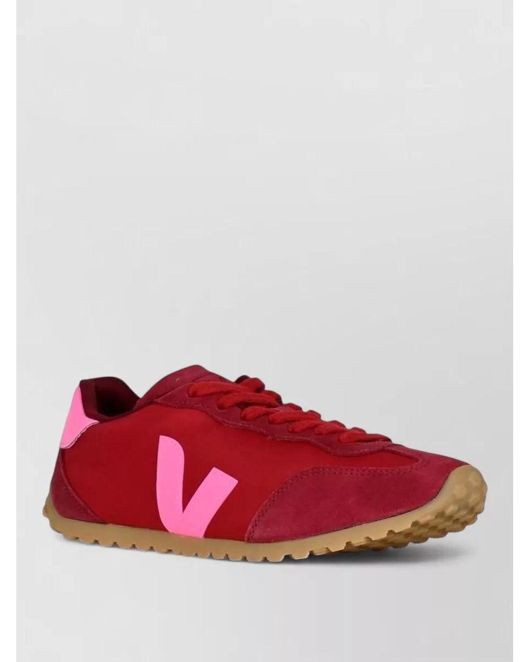 Veja Red Suede Lace-Up Sneakers