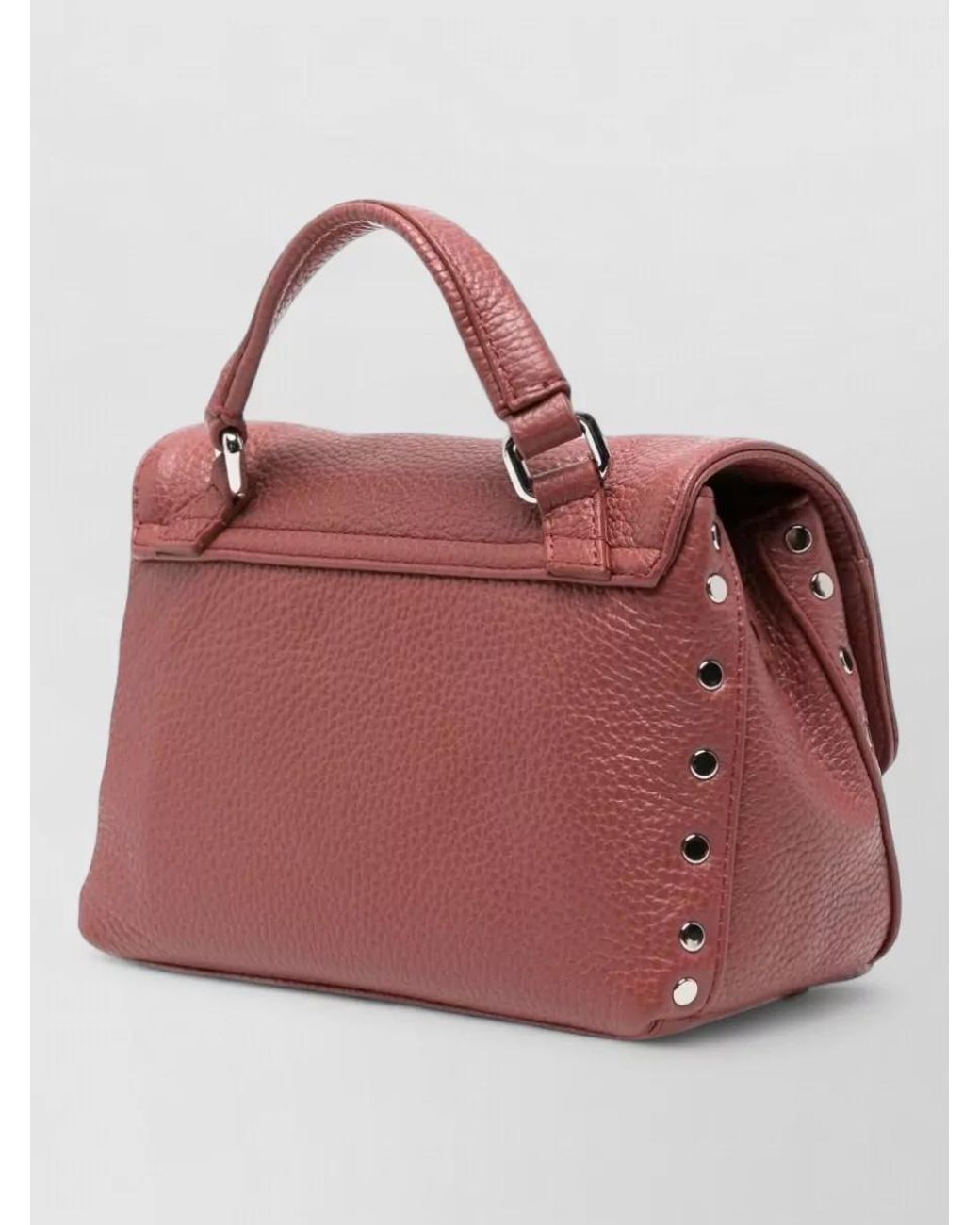 Zanellato Pink Leather Stud-Embellished Shoulder Bag