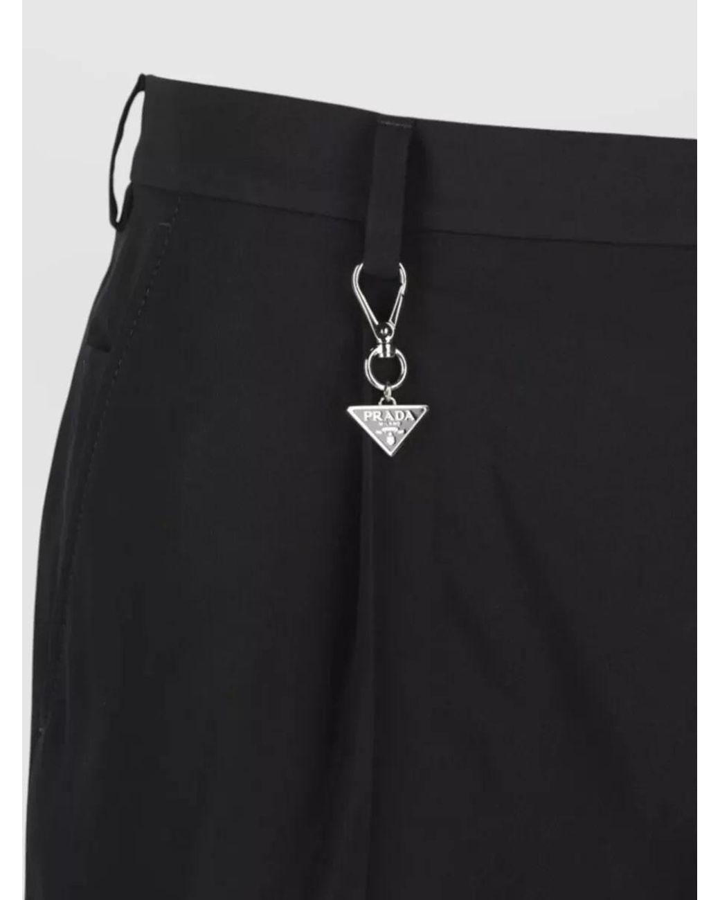 Prada Black Cotton Tapered Tailored Trousers for men