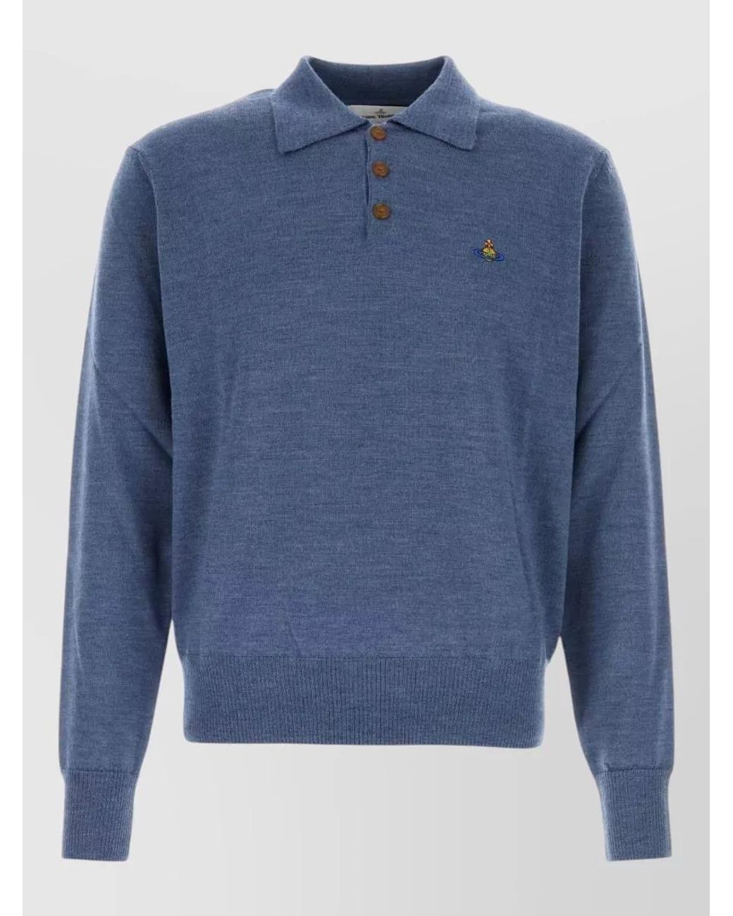 Vivienne Westwood Blue Wool Polo Shirt for men
