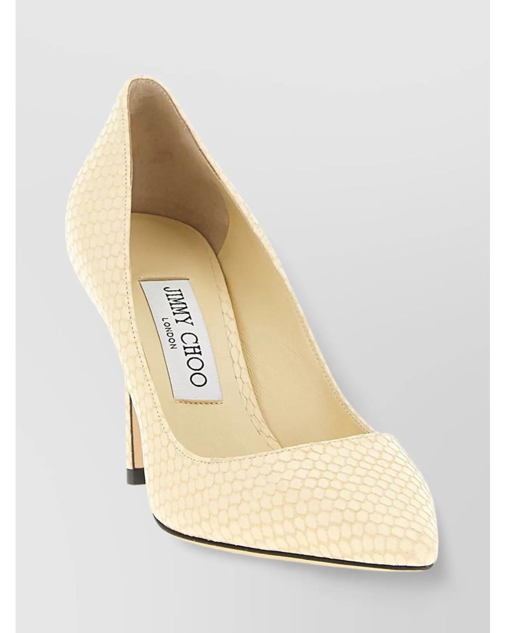 Jimmy Choo Natural Leather Snake-Effect Print Pumps