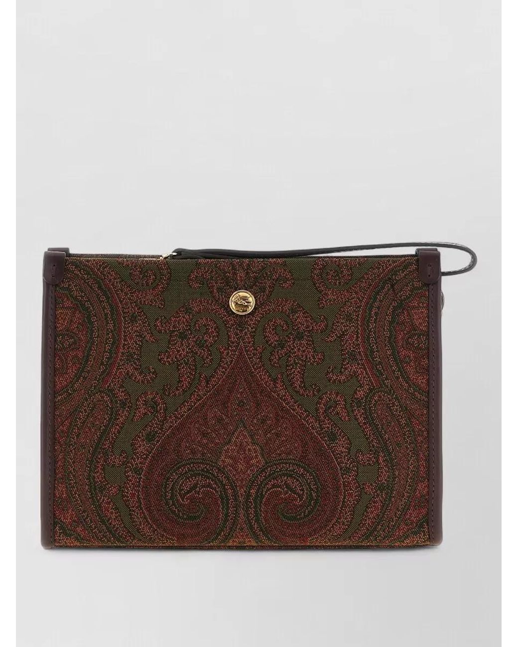 Etro Brown Medium Jacquard Clutch Bag