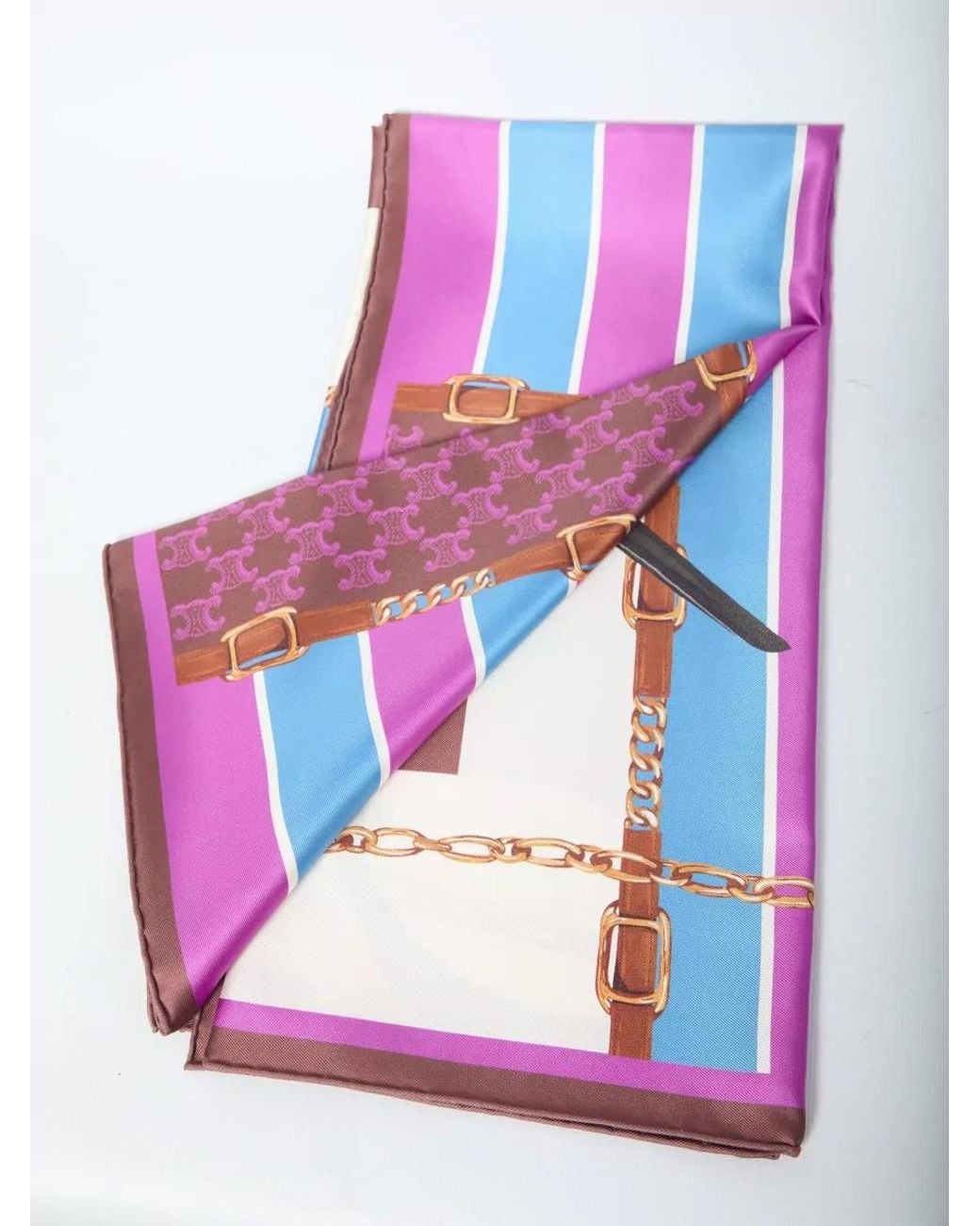 Céline Multicolor Silk Printed Scarf