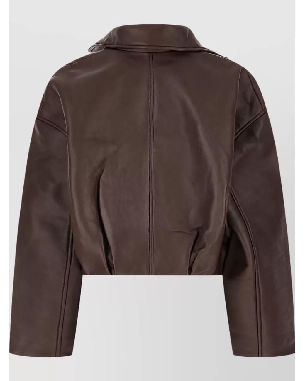 ROTATE BIRGER CHRISTENSEN Brown Lamb Leather Coat