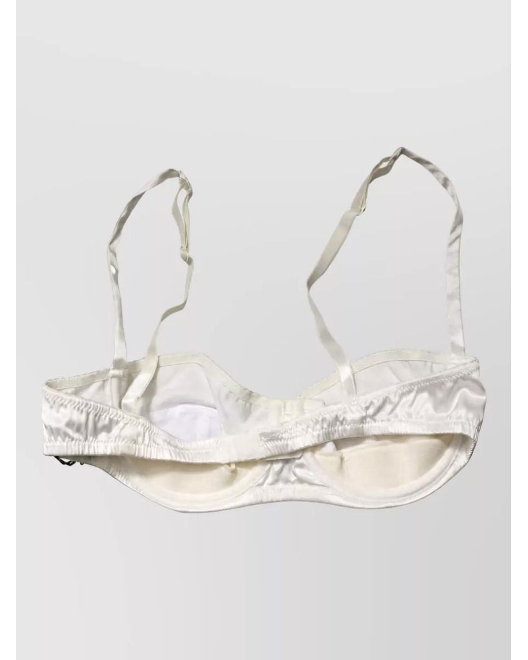 Dolce & Gabbana White Silk Underwire Balconette Bra