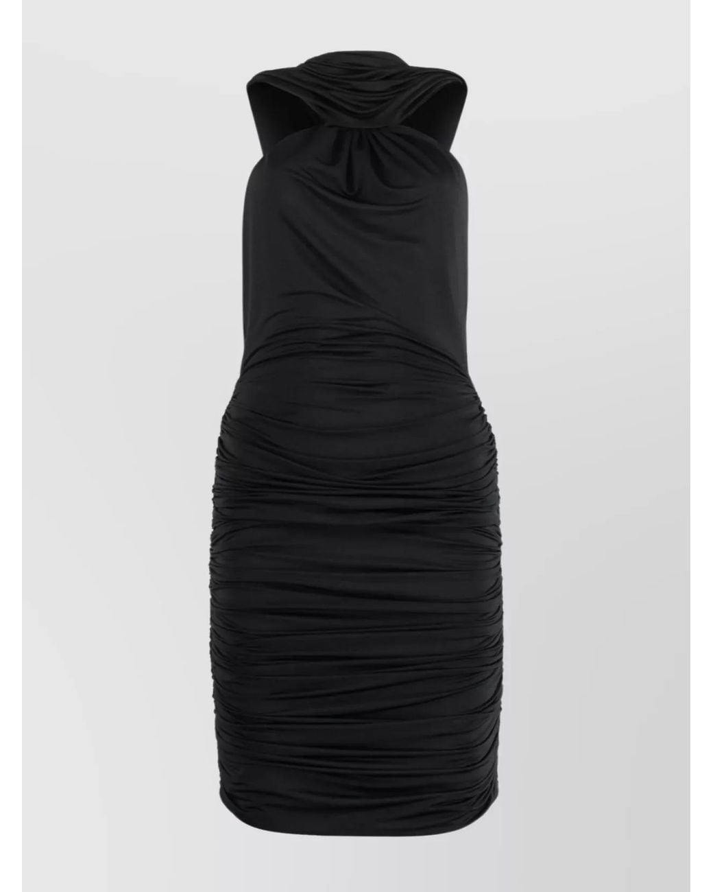 GIUSEPPE DI MORABITO Black Draped Hooded Dress