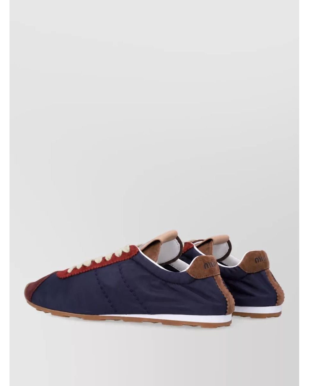Miu Miu Blue Technical Fabric Lace-Up Sneakers
