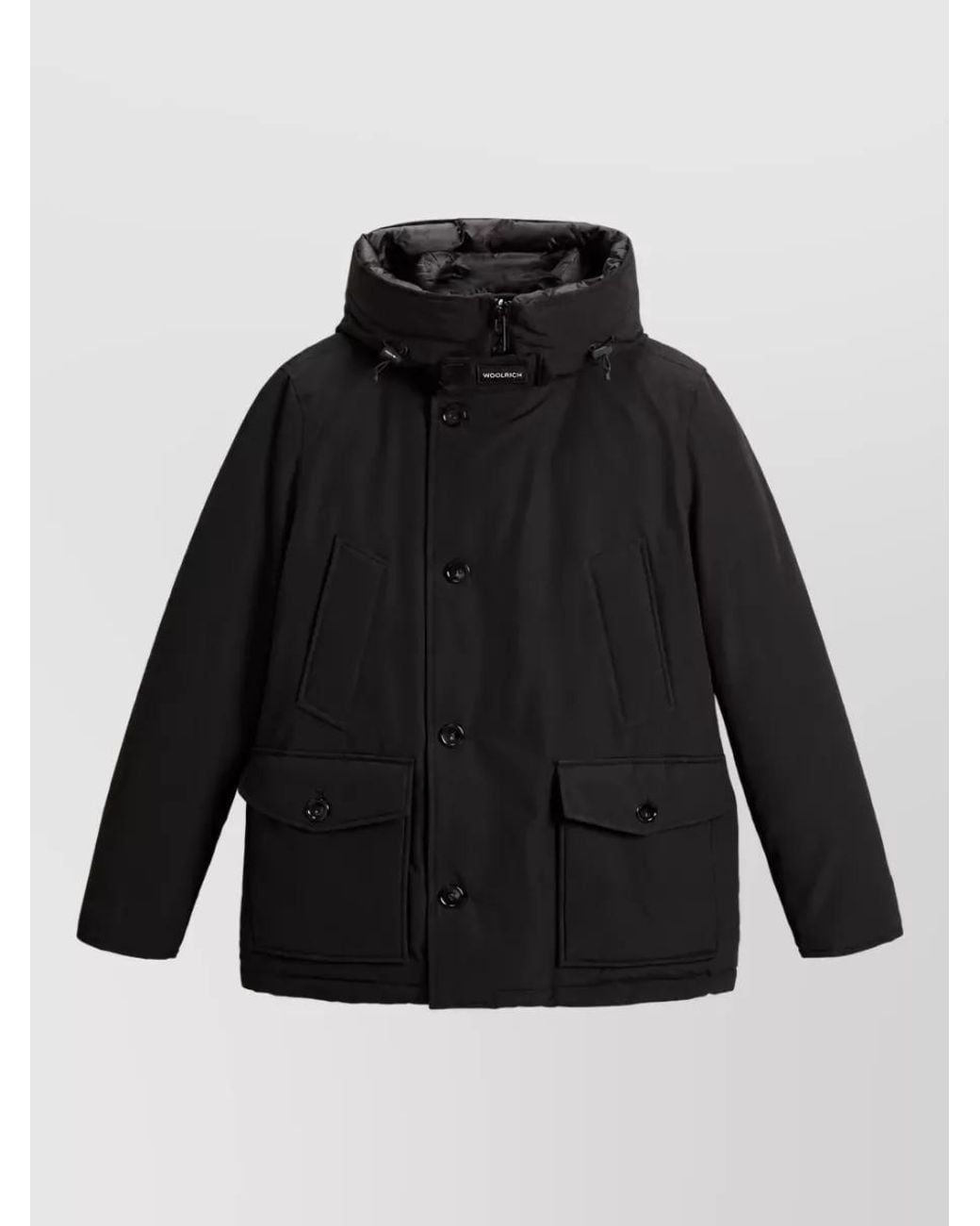 Woolrich Black Down Padded Parka for men