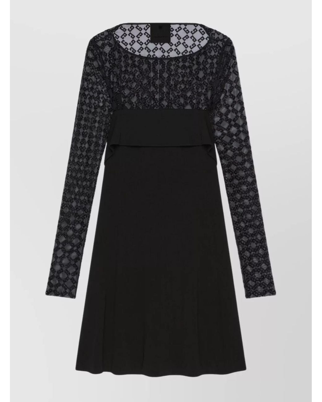 Givenchy Black Draped Tulle Mini Dress