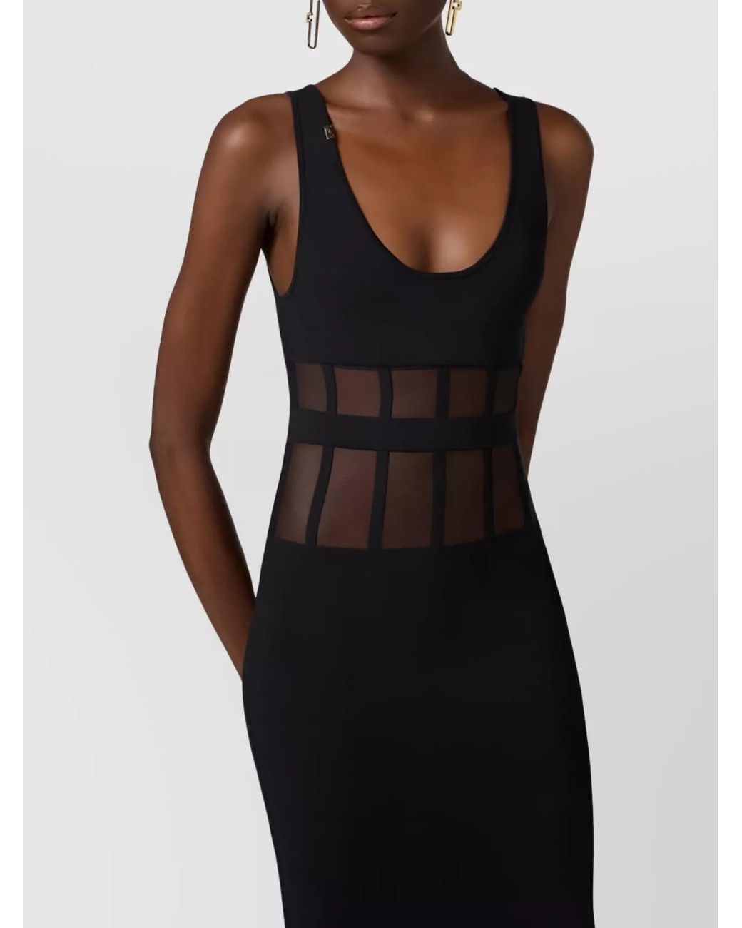 Elisabetta Franchi Black Midi Dress