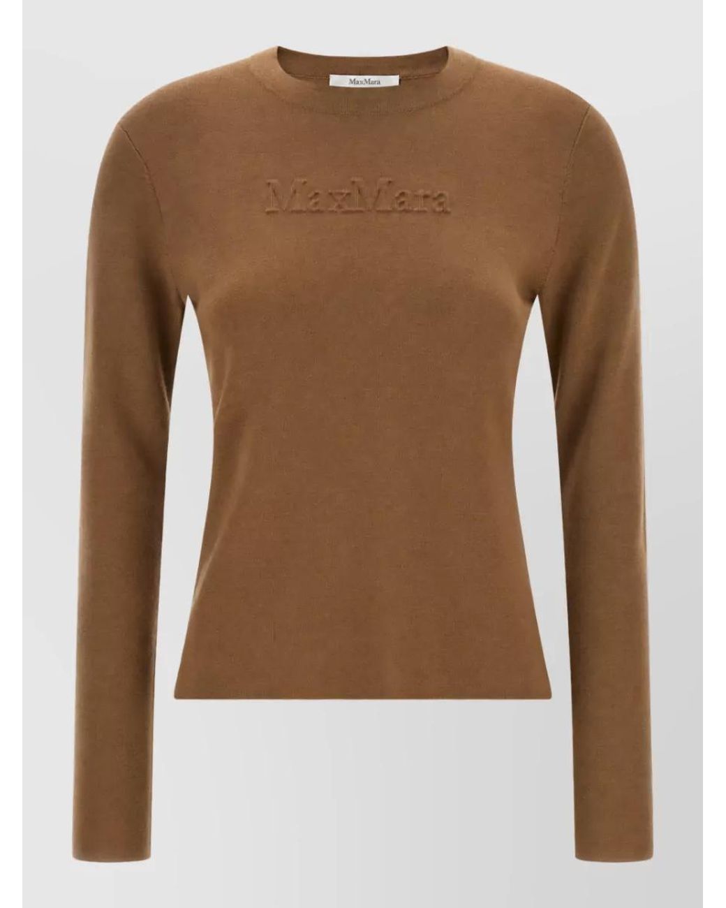 Max Mara Brown Wool Manto Crew Neck Sweatshirt