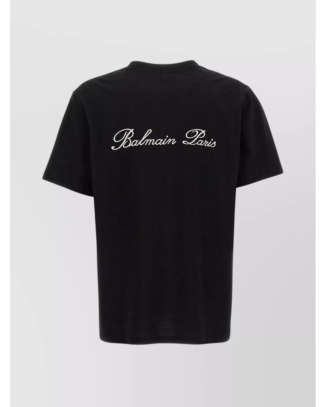 Balmain Black Cotton Logo-Embroidered Regular-Fit T-Shirt for men