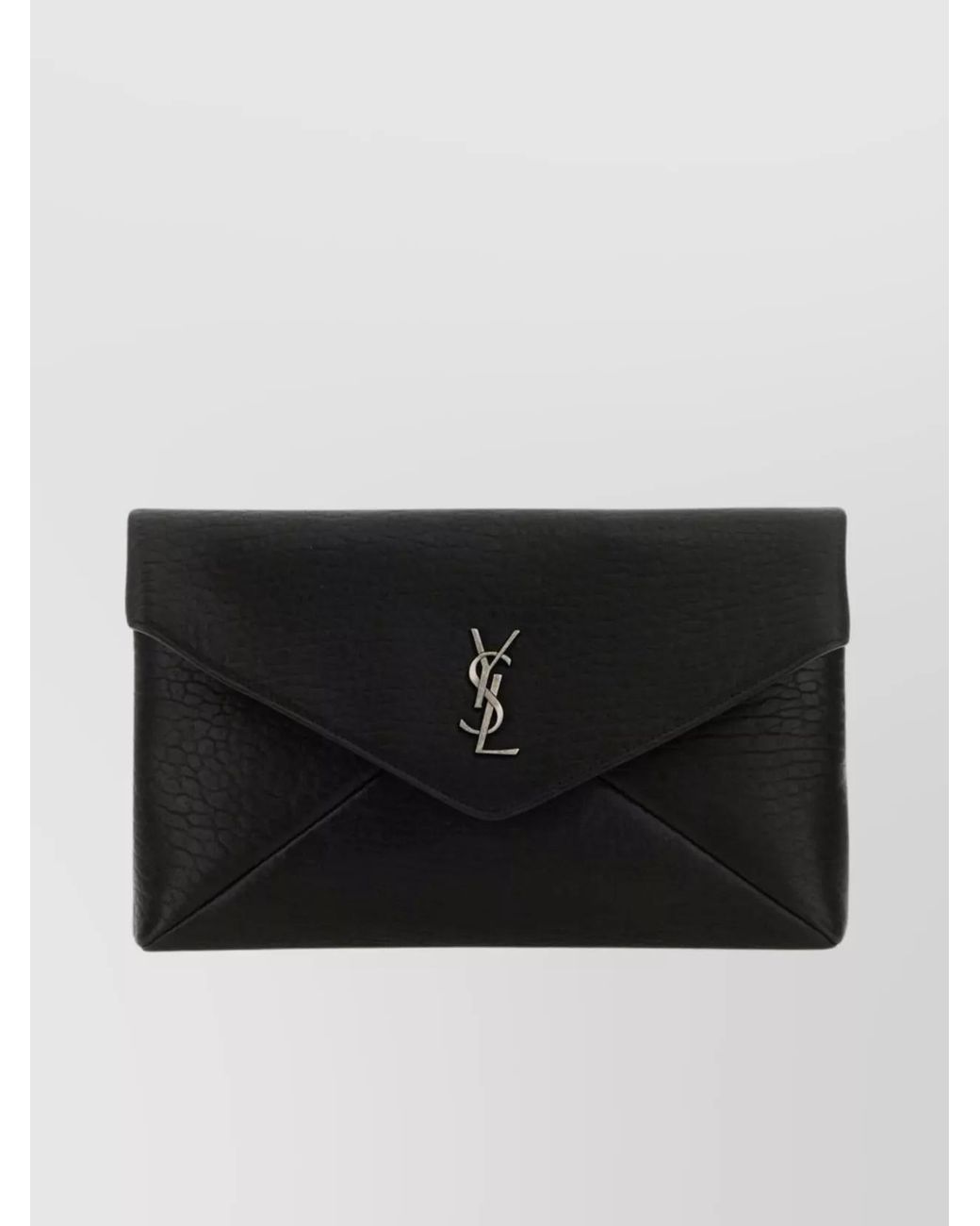 Saint Laurent Black Leather Envelope Clutch Bag for men