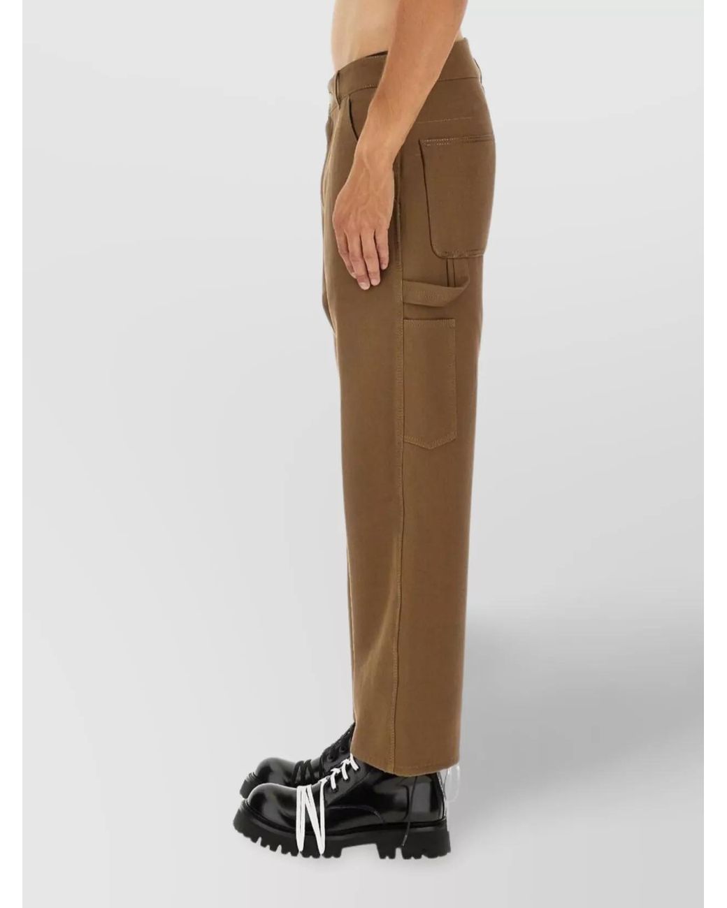 Moschino Natural Cotton Straight-Leg Trousers for men