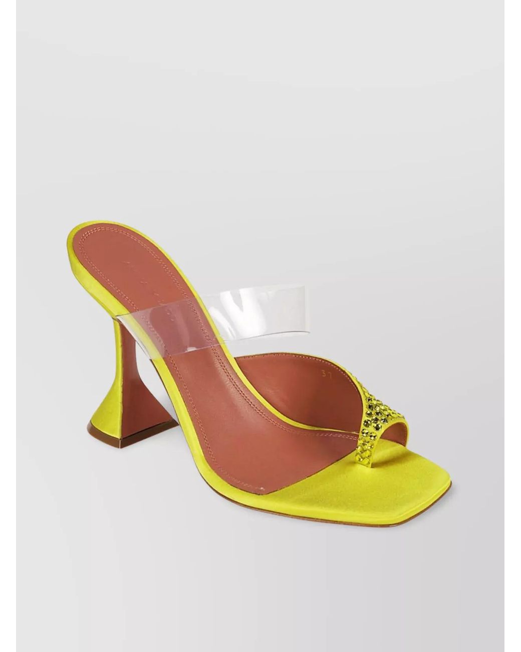 AMINA MUADDI Yellow Crystal-Embellished Sandals