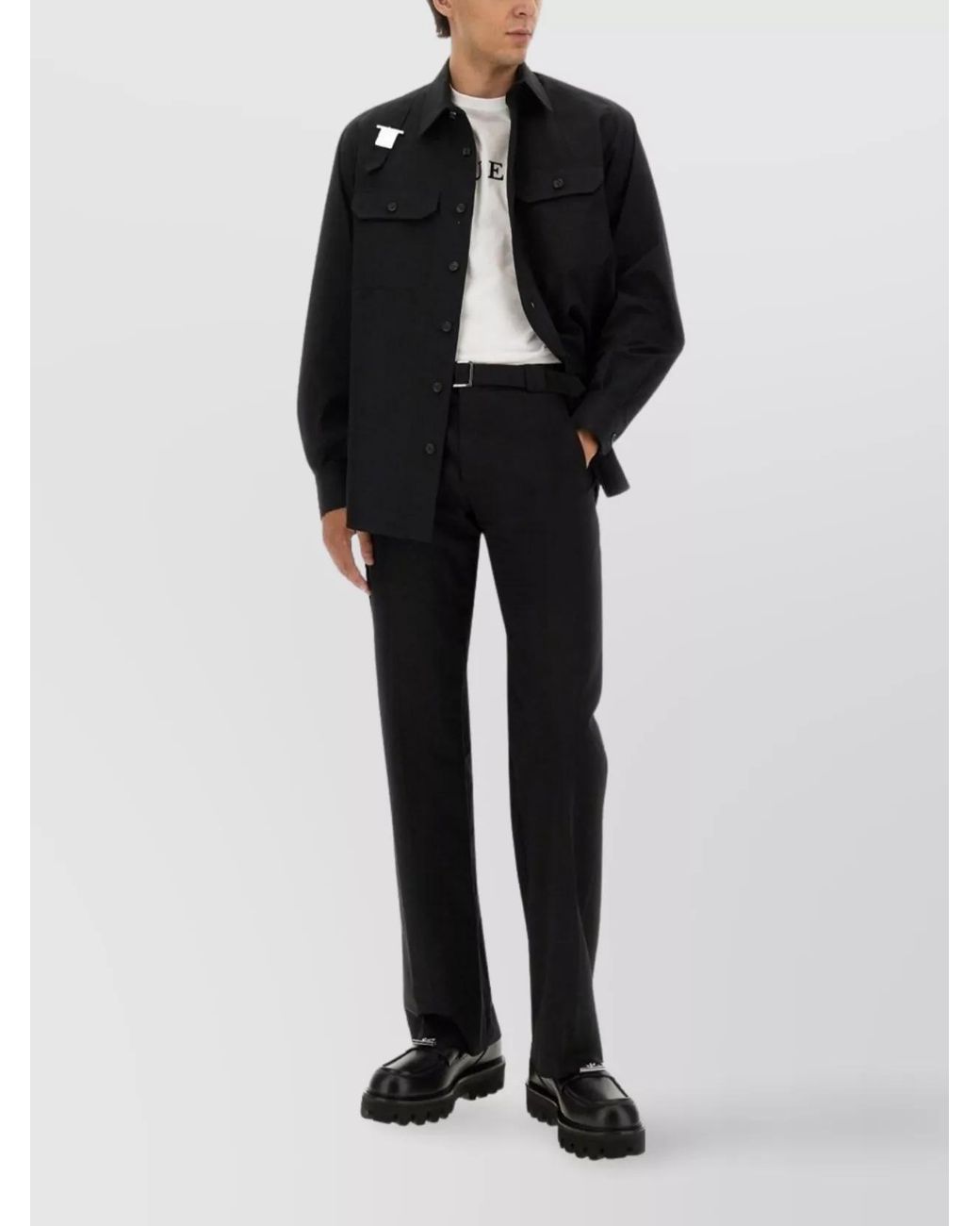 McQueen Black Poplin Shirt for men