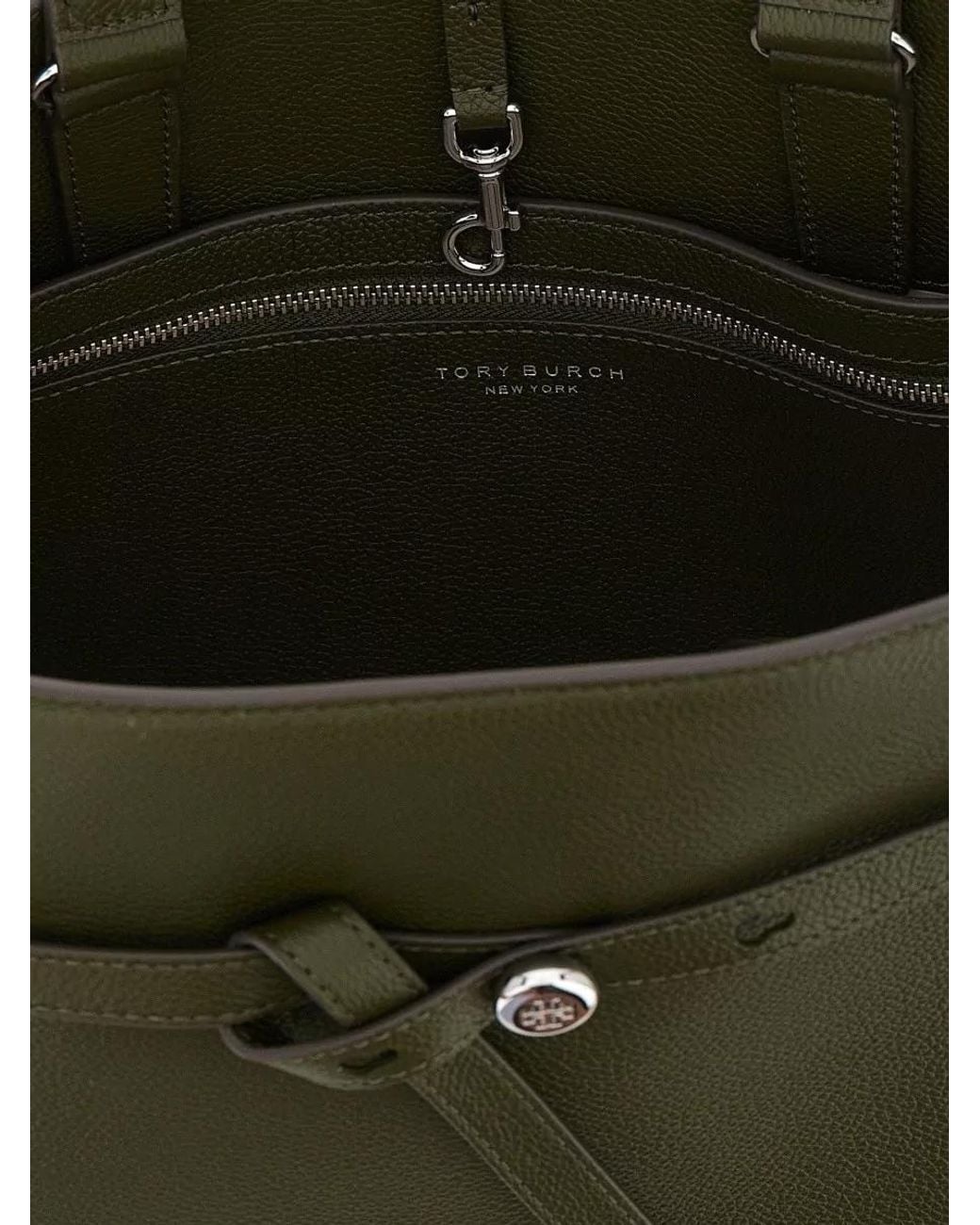 Tory Burch Green Romy Small Leather Top Case Tote Bag