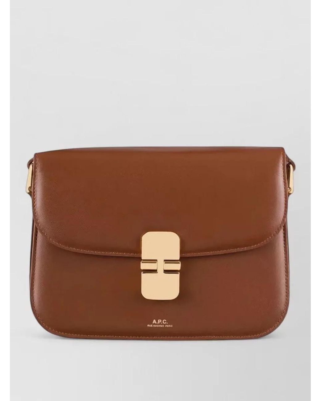 A.P.C. Brown Small Grace Leather Shoulder Bag
