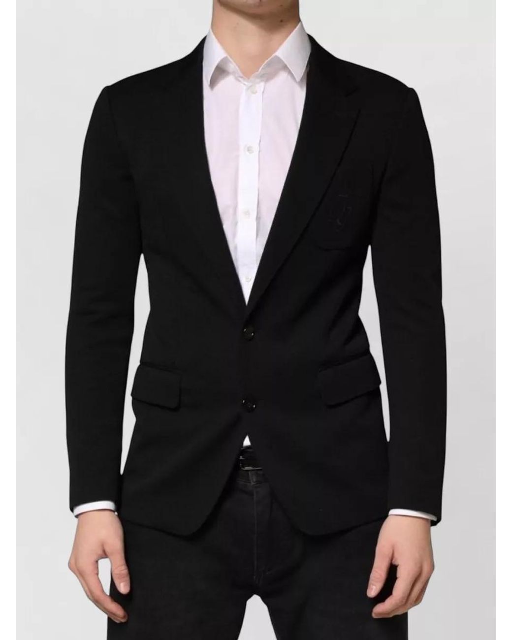 Dolce & Gabbana Black Wool Single Breasted Blazer for men
