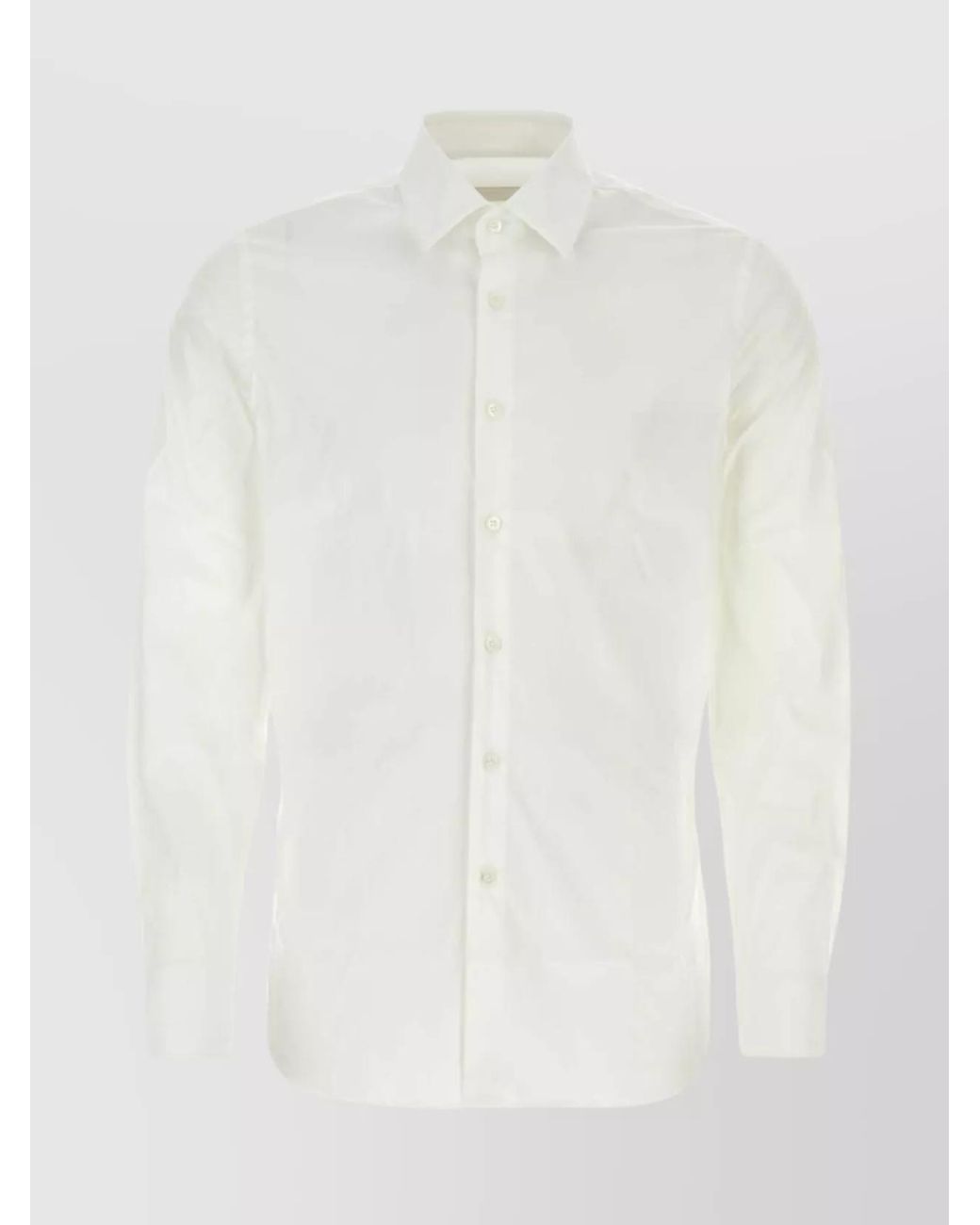 Prada White Stretch Poplin Shirt for men