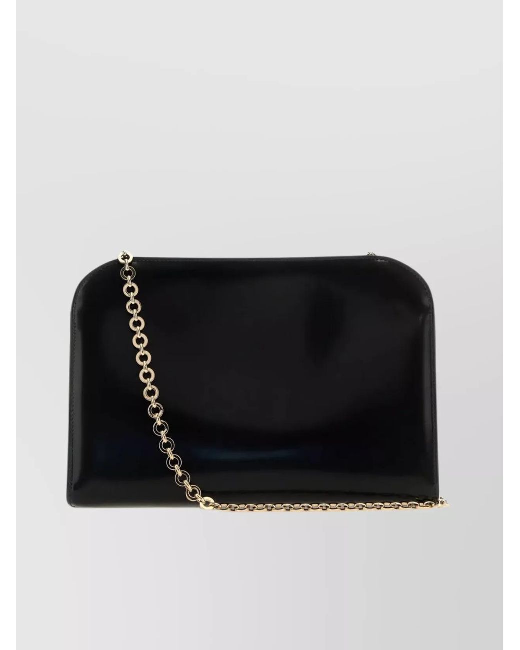 Ferragamo Black Gancini Leather Clutch Bag