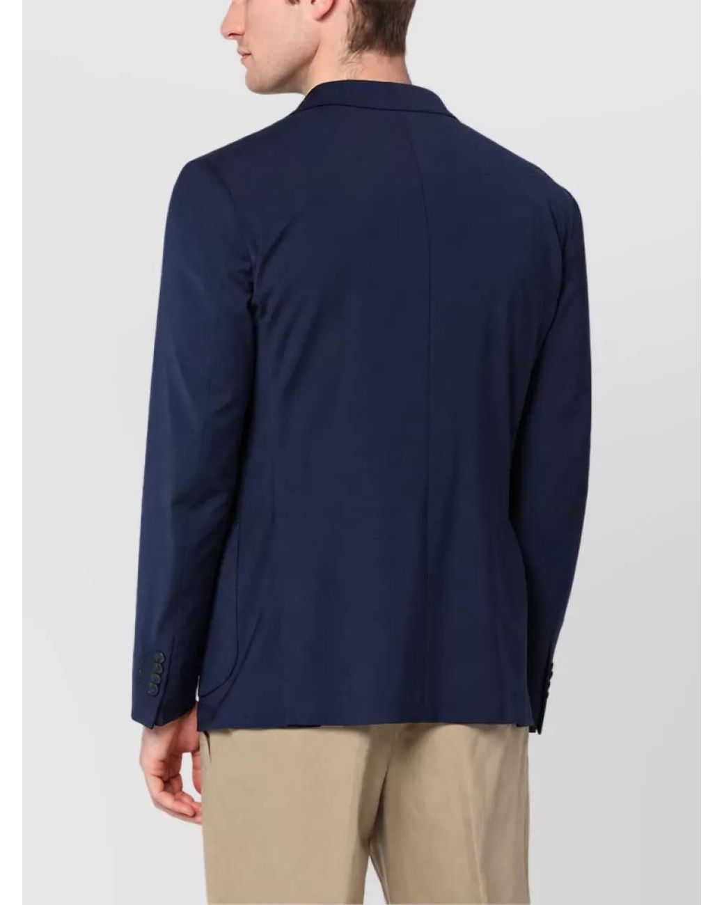 Santaniello Blue Single-Breasted Coat for men
