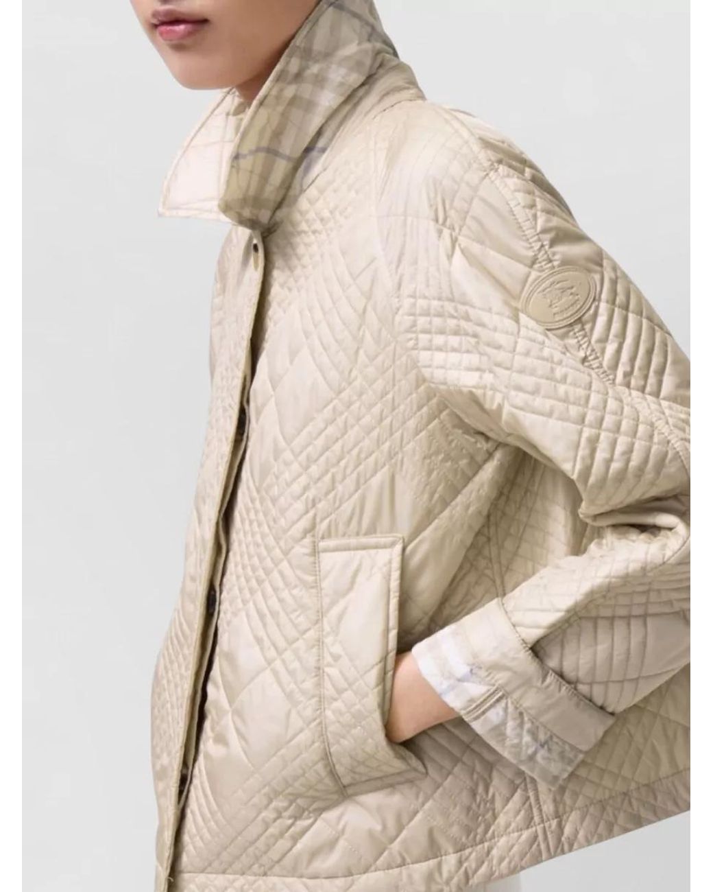 Burberry Natural Quilted Single-Breasted Coat