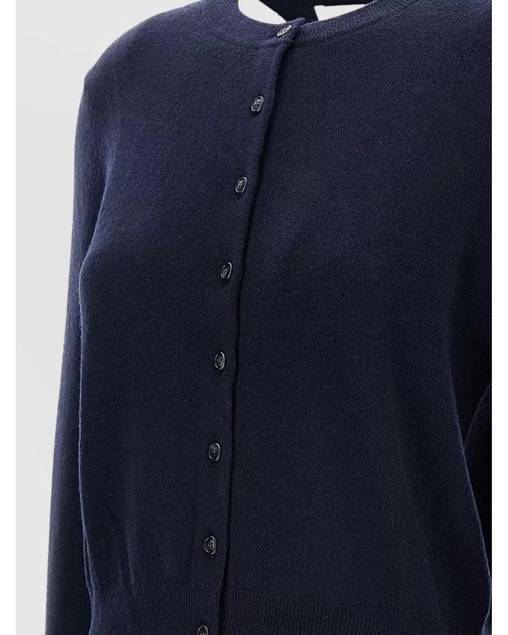 Lisa Yang Blue Cashmere Ribbed Cardigan
