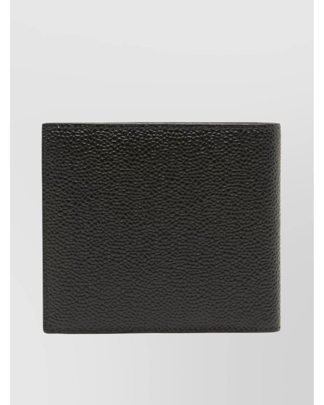 Thom Browne Black Pebbled Leather Bifold Wallet for men