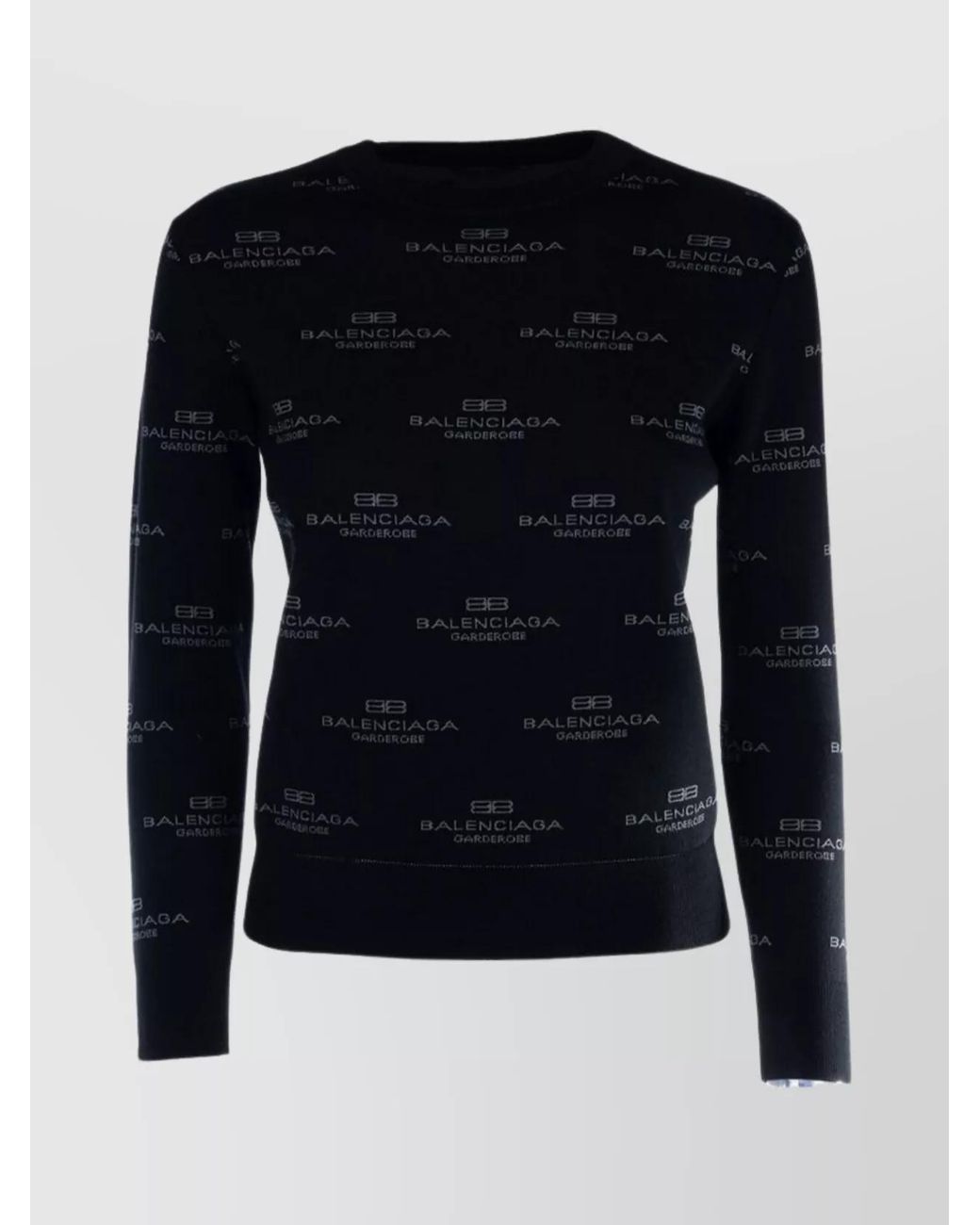 Balenciaga Blue Logo-Print Crew-Neck Long-Sleeve Jumper