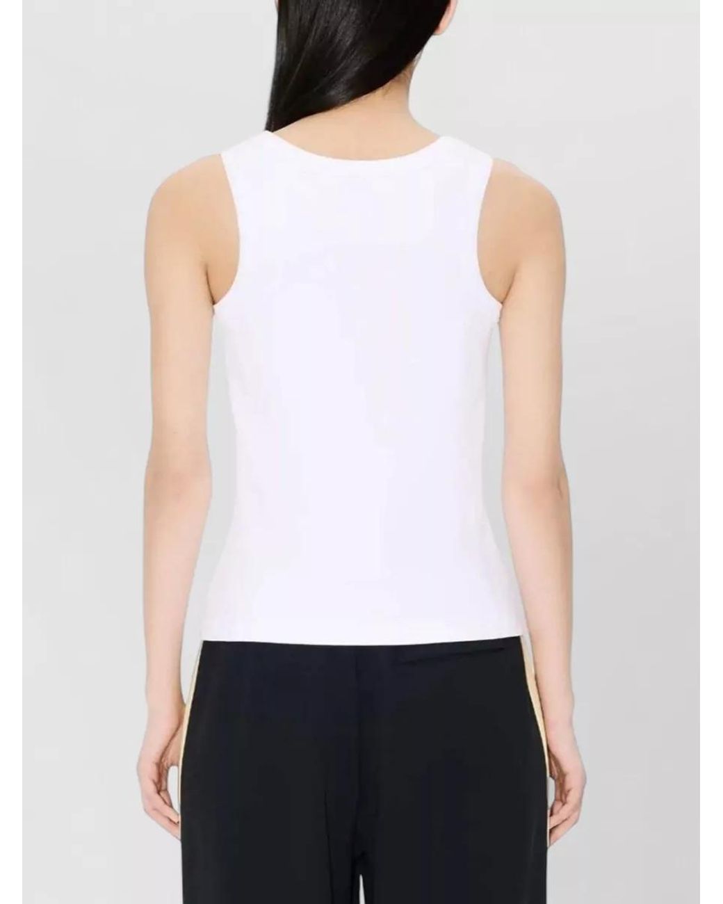 KENZO White Ribbed Logo-Print Tank Top