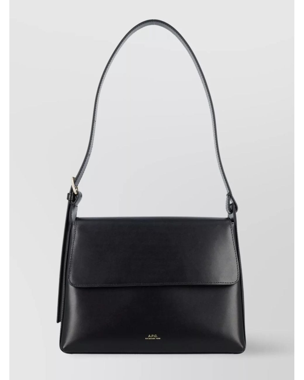 A.P.C. Black Virginie Flap Leather Shoulder Bag