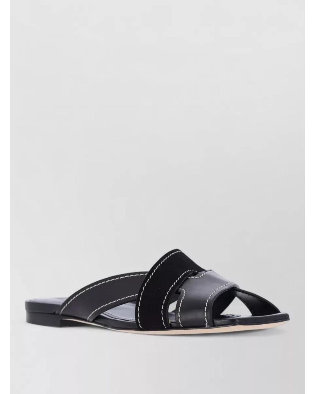 Tod's White Leather Cross-Strap Sandals