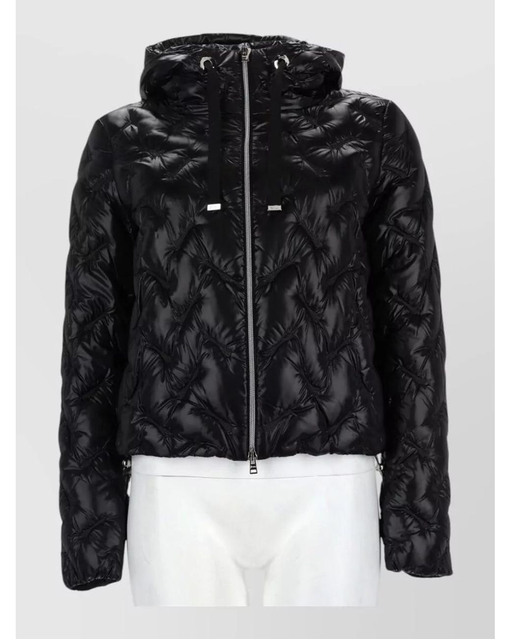 Herno Black Short Down Parka Coat