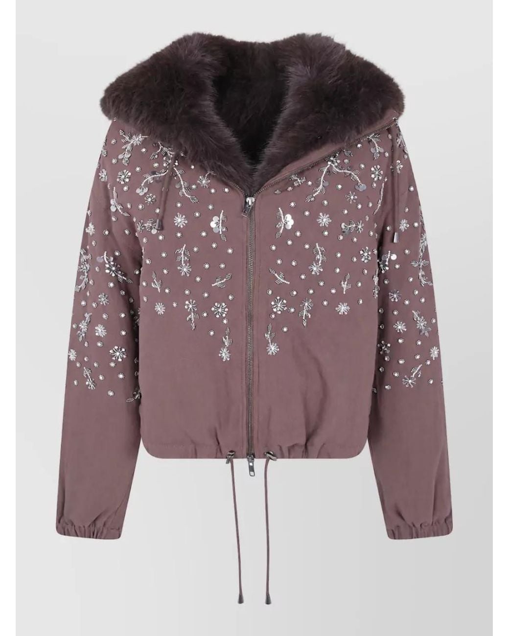 DR. HOPE Purple Canvas Fur Jacket