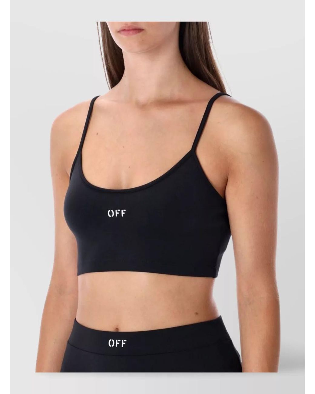 Off-White c/o Virgil Abloh Black Spaghetti Strap Crop Top