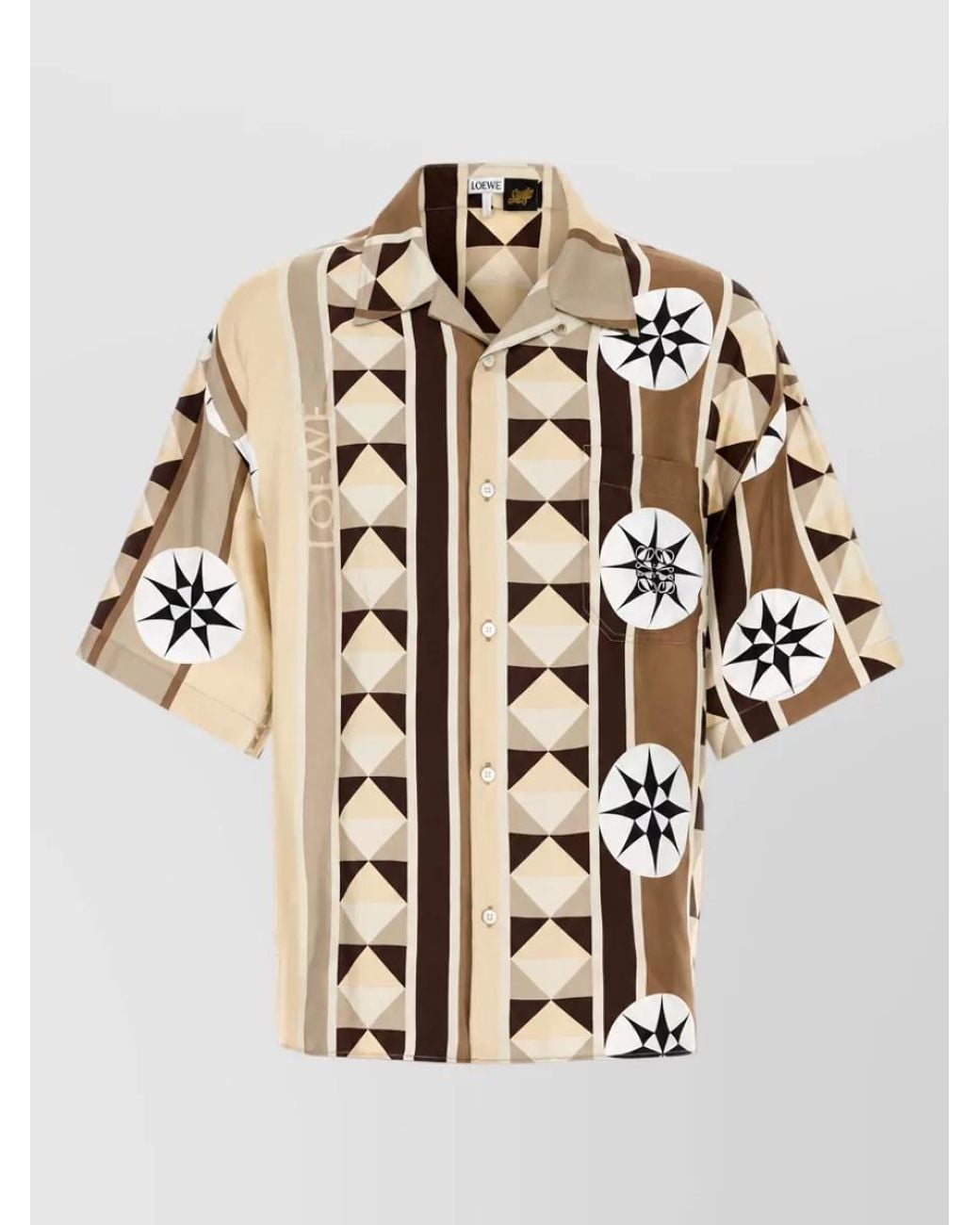 Loewe White Silk Printed Shirt for men