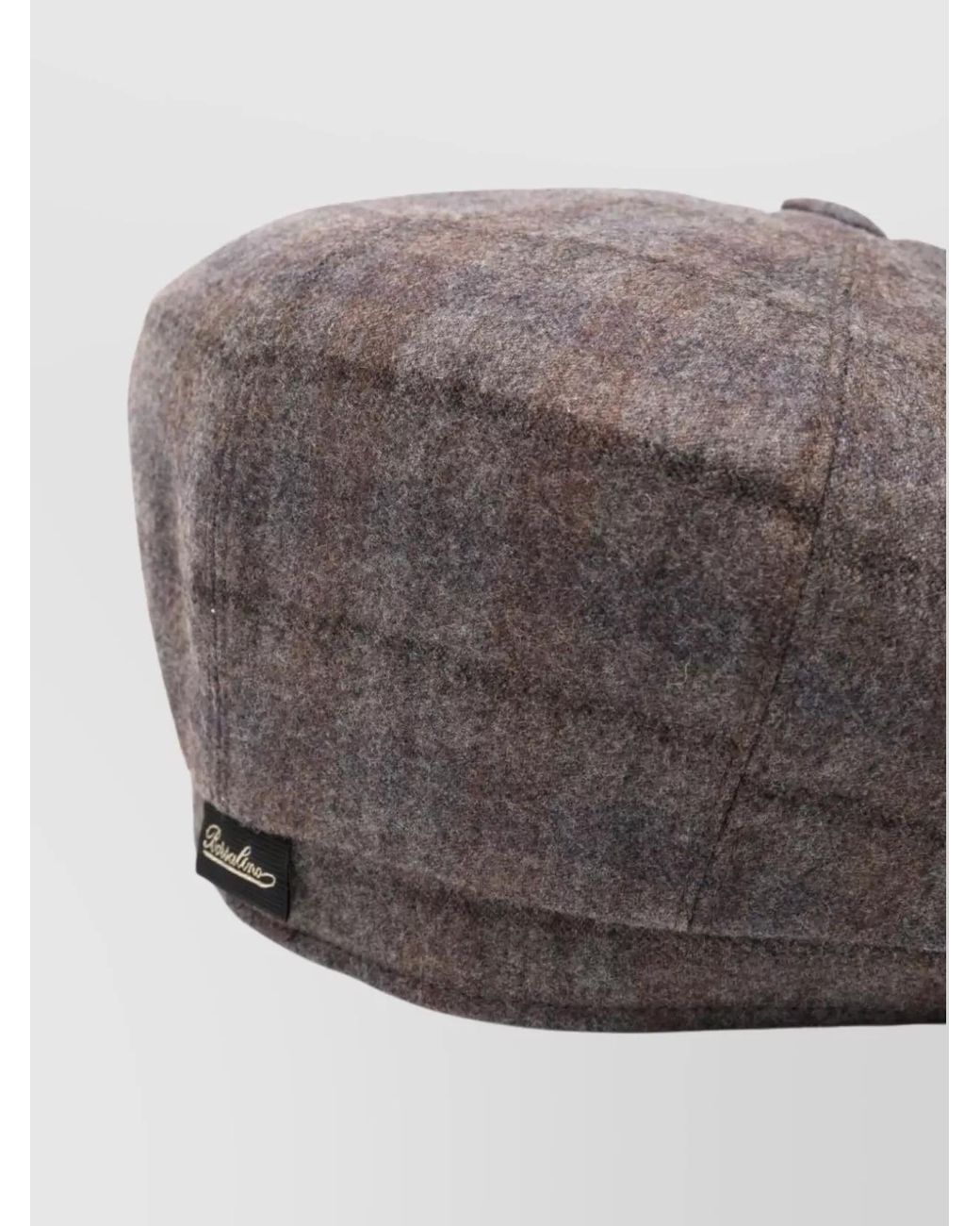 Borsalino Gray Plaid Wool Cap for men
