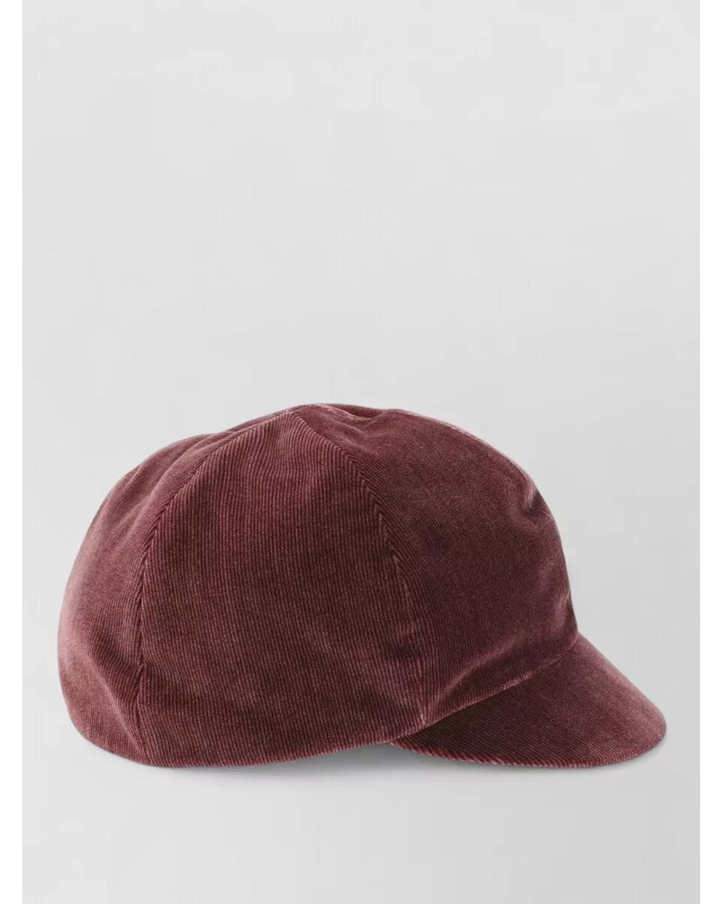 Maison Michel Red Cotton Corduroy Visor Hat