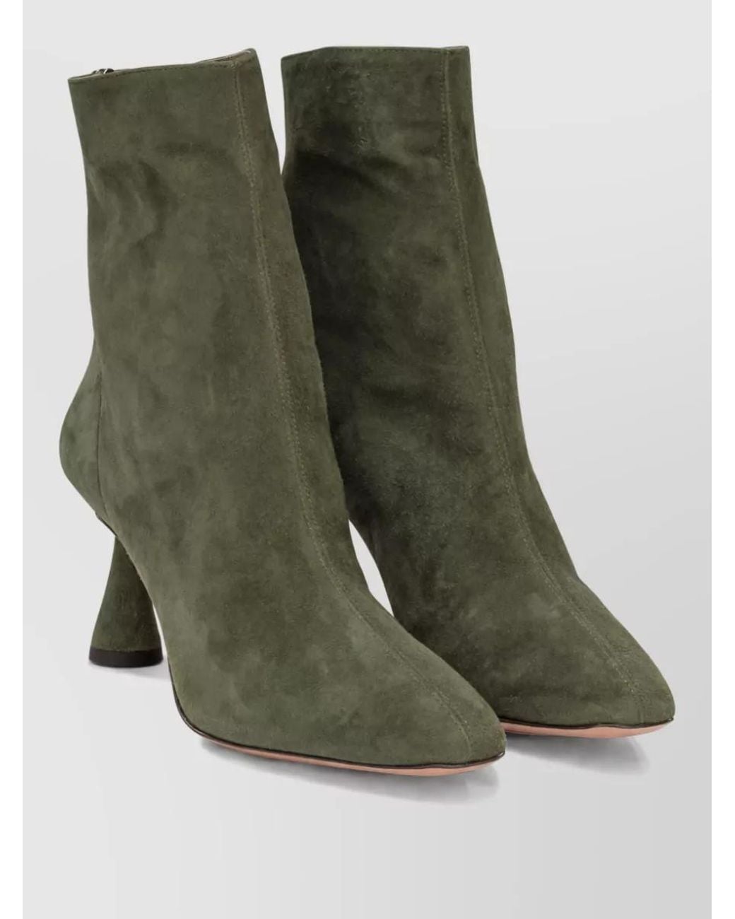 Aquazzura Green Suede Leather Ankle Boots