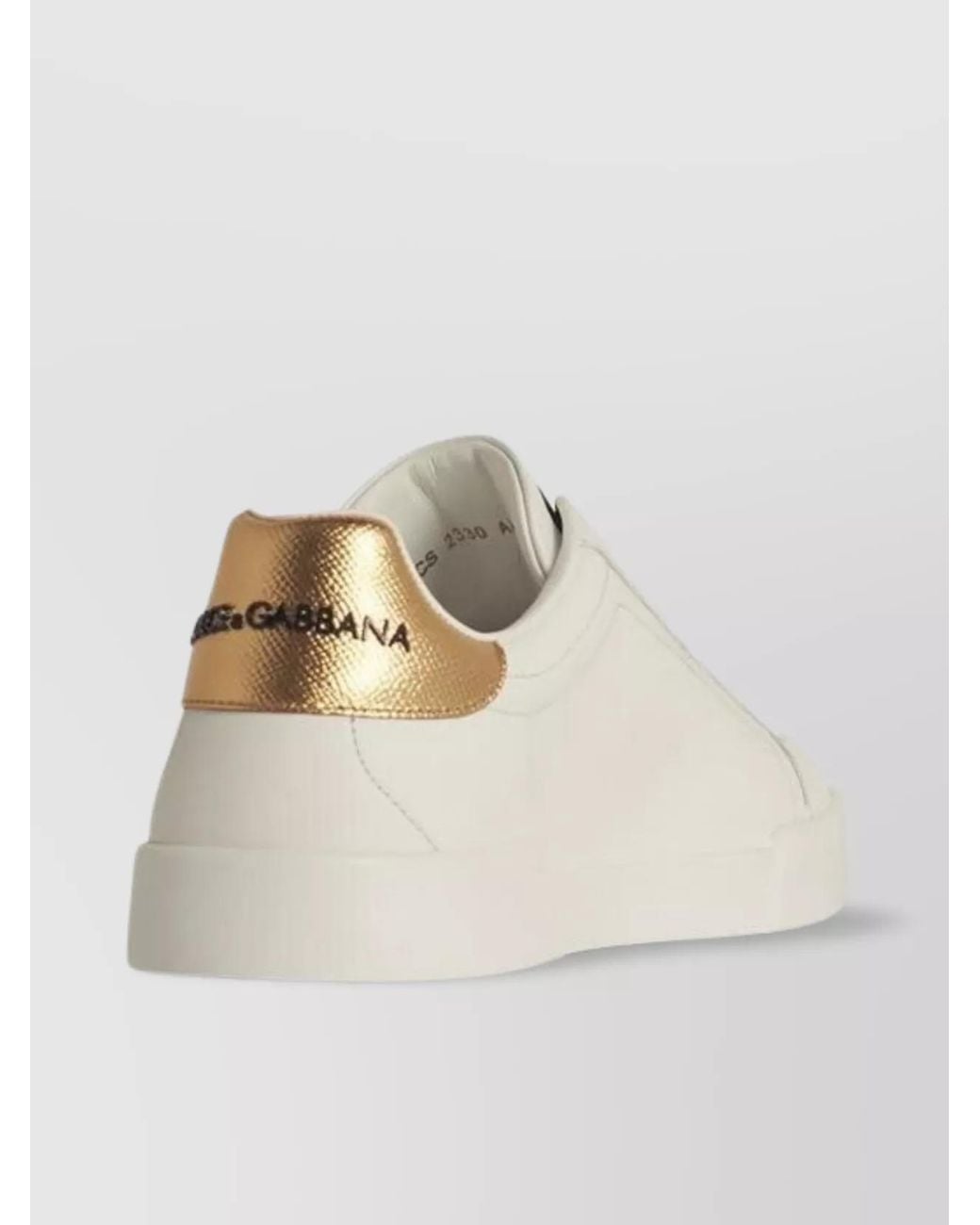 Dolce & Gabbana Natural 'Portofino' Sneakers Leather Blanc for men