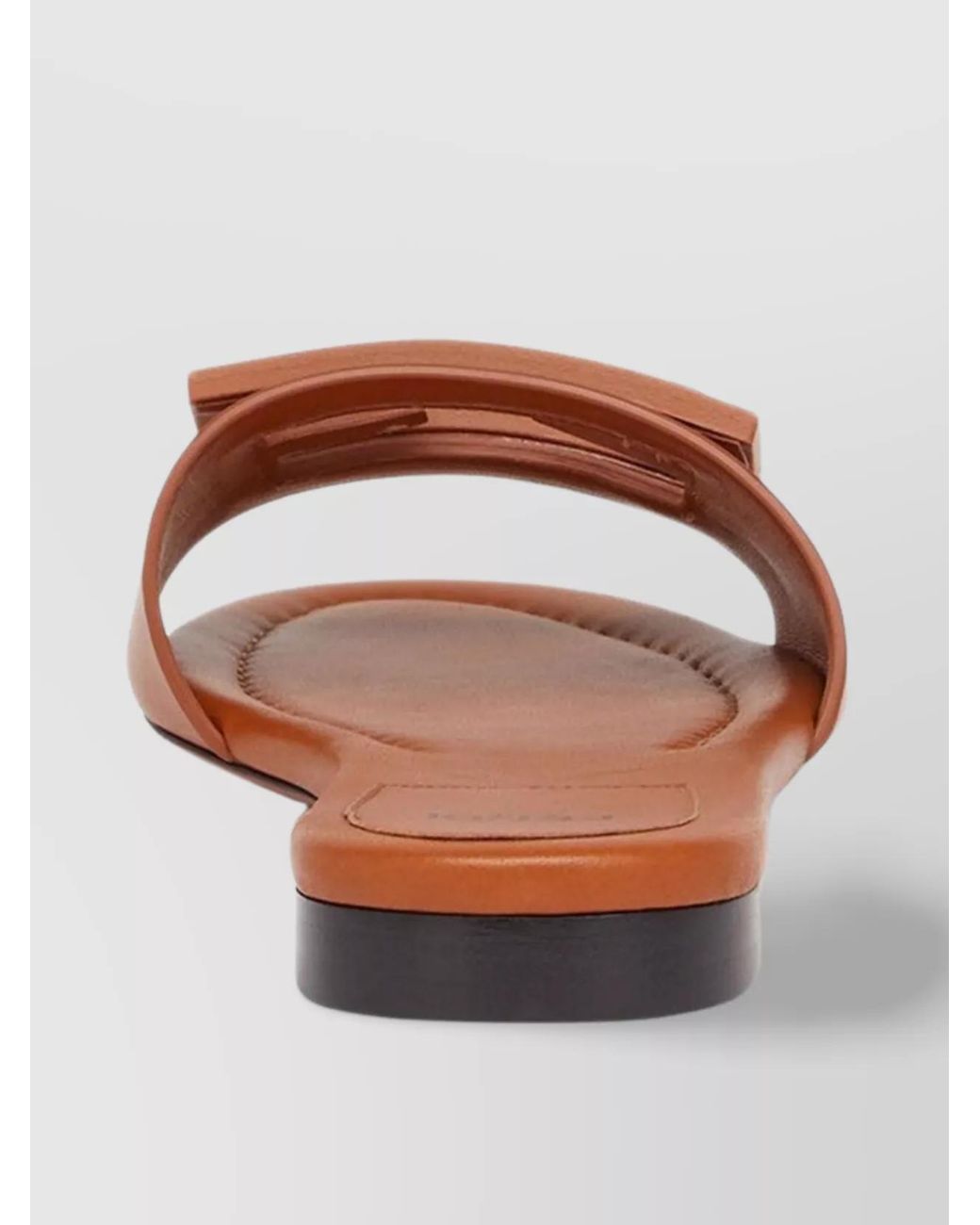 Fendi Brown Leather Baguette Slides