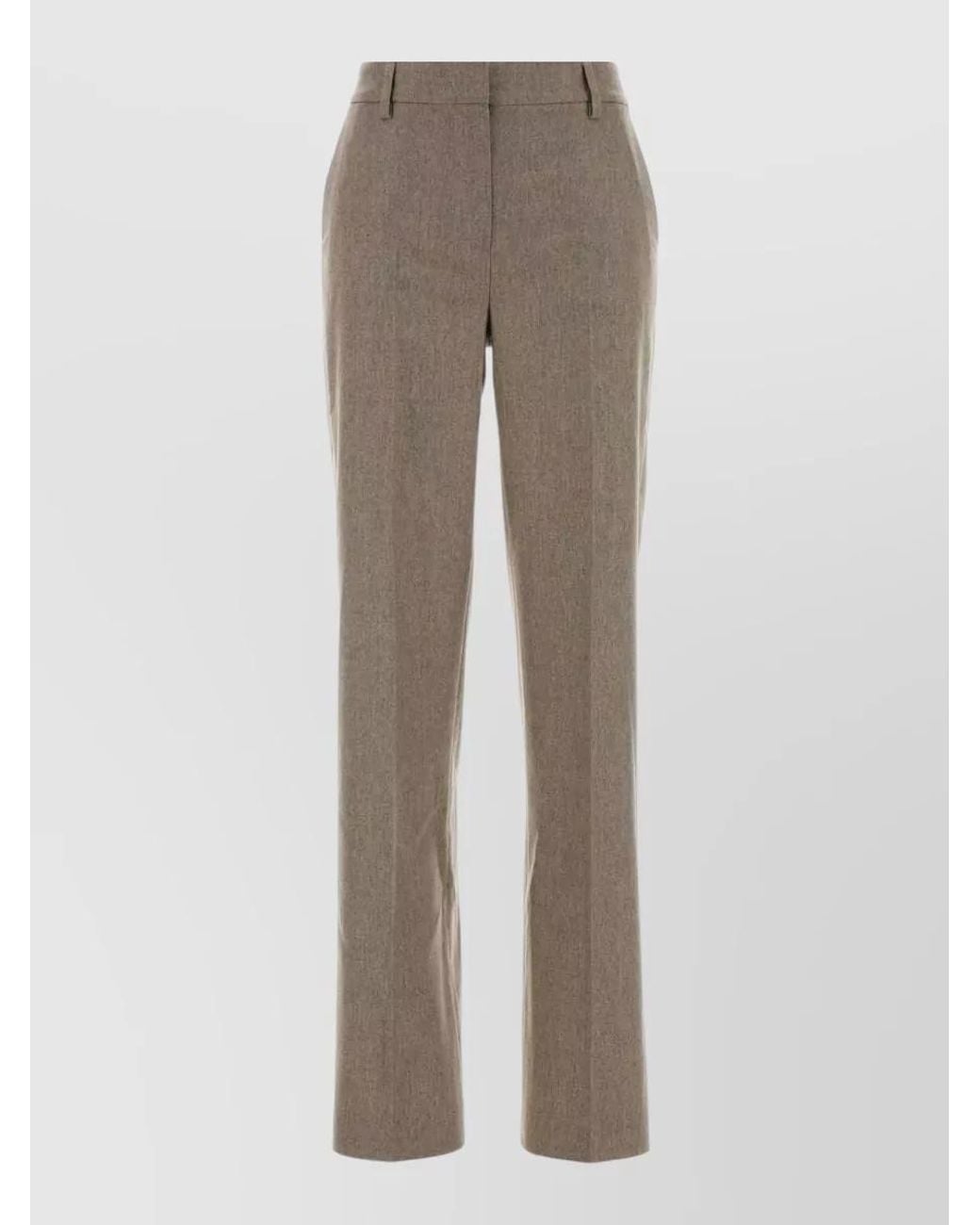 PT Torino Gray Cashmere Blend Straight-Leg Suit Trousers