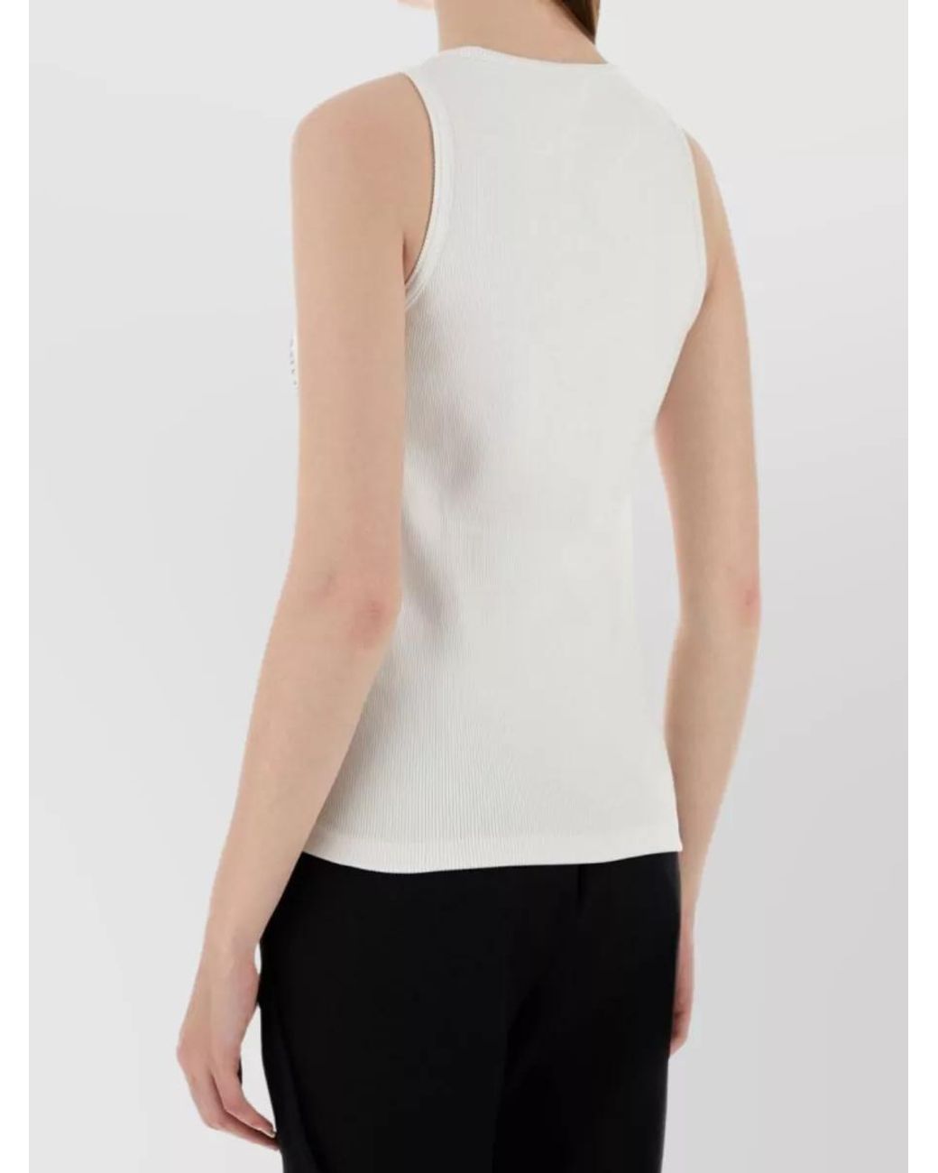 Bottega Veneta Blue Ribbed Slim-Fit Embroidered Tank Top