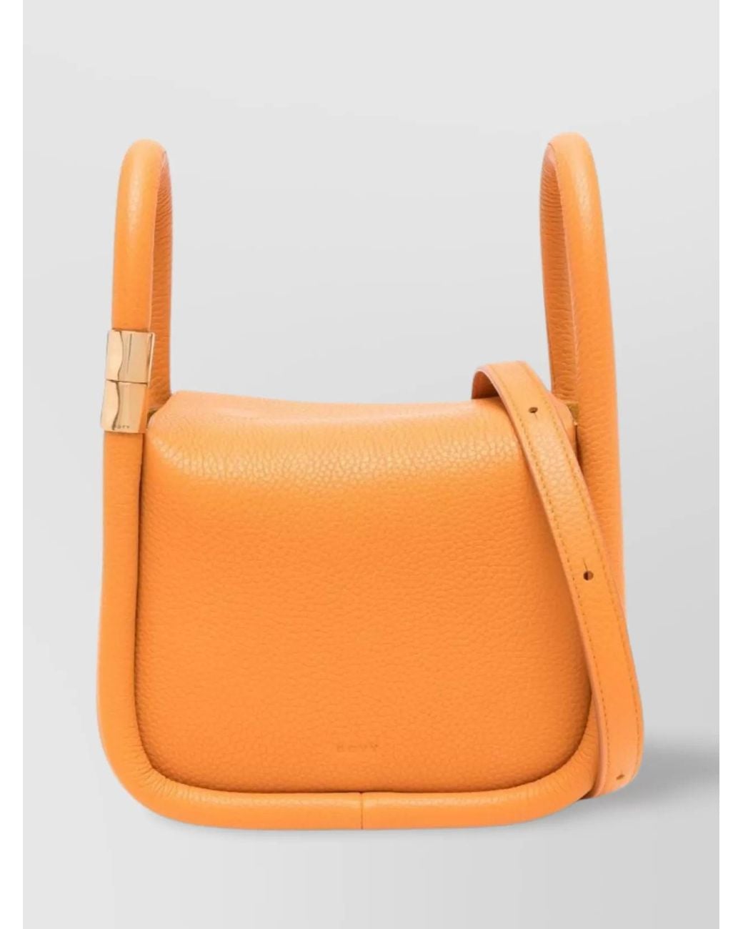 Boyy Orange Wonton Small Leather Tote Bag
