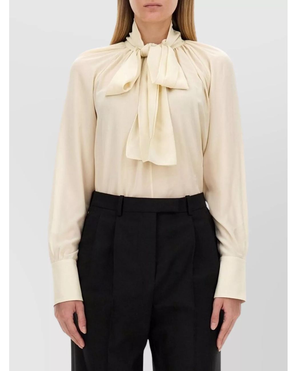 Givenchy Black Silk Regular-Fit Blouse